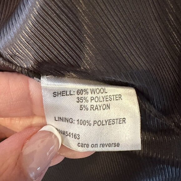 CALVIN KLEIN Wool Blend Pea Coat Double Breasted Spread Collar Beige Oat Size 0X - Picture 10 of 13